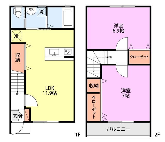 リッツコート(2LDK/1階)の間取り写真