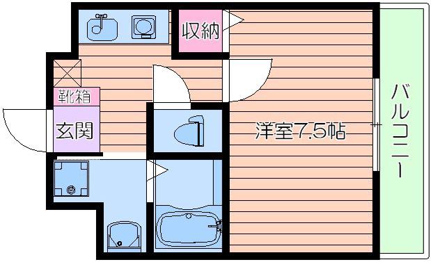 グリンピア 京橋(1K/6階)の間取り写真