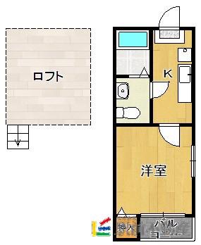 MAHOROBA(1K/1階)の間取り写真