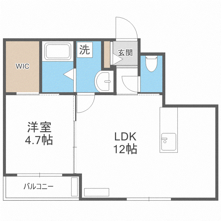 FOOTON札幌(1LDK/2階)の間取り写真