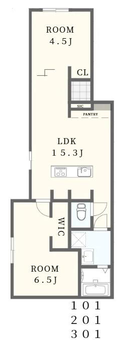 レコリード幡ヶ谷(2LDK/2階)の間取り写真