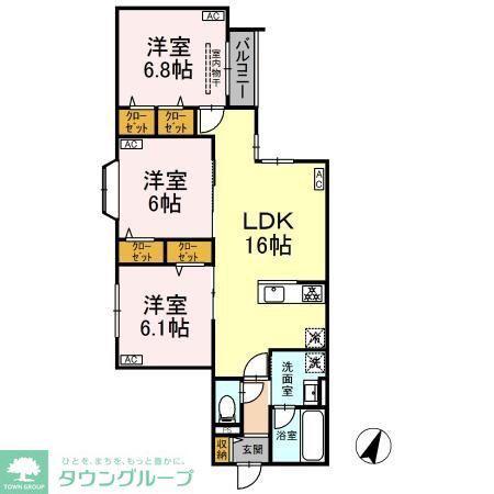 MOCRAFT南小岩(3LDK/2階)の間取り写真