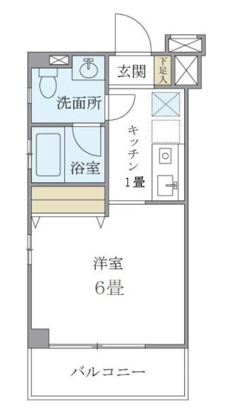 キバサンフラット(1K/3階)の間取り写真