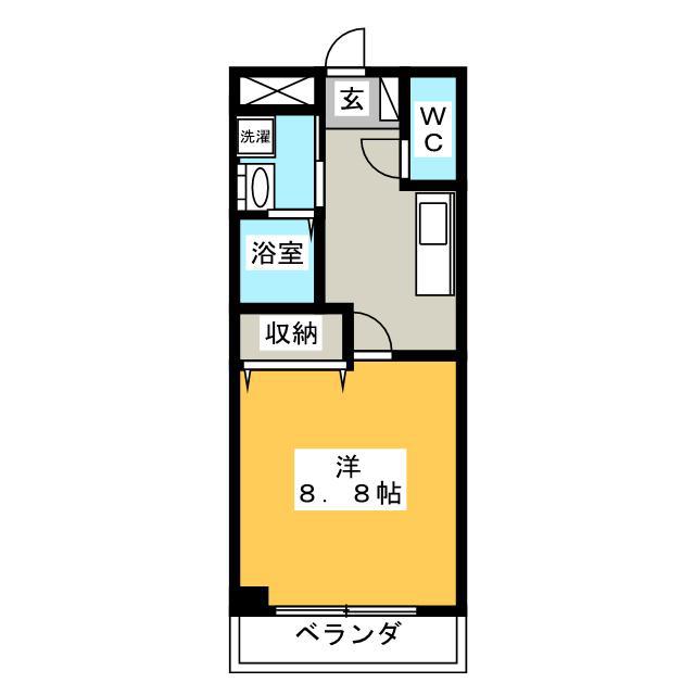 グラスルーチェ(1K/2階)の間取り写真