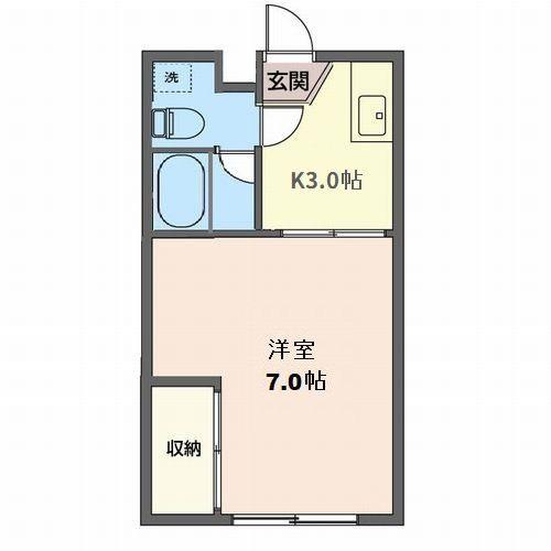 アルムE(1K/2階)の間取り写真