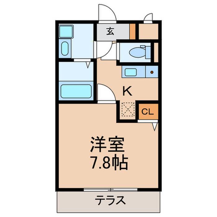 センタービレッジ北松戸(1K/1階)の間取り写真