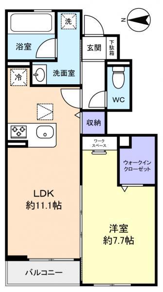 MALIEI(1LDK/1階)の間取り写真