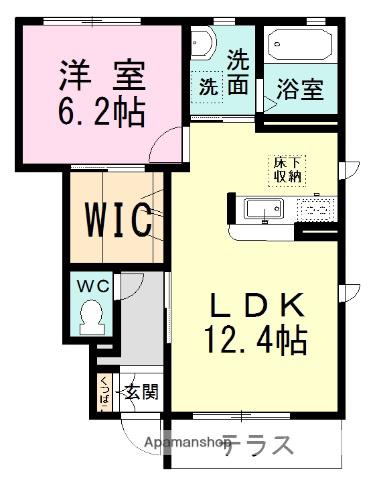 アンジェリーク(1LDK/1階)の間取り写真