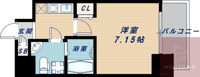 URBAN FLATS江坂(1K/13階)の間取り写真