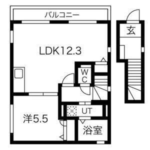 ロシェリジエール(1LDK/2階)の間取り写真