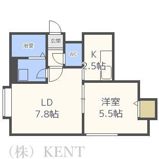 グランデプレシア宮の沢(1LDK/2階)の間取り写真