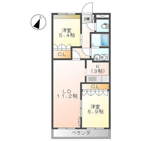 アーバンシティ匠(2LDK/2階)の間取り写真
