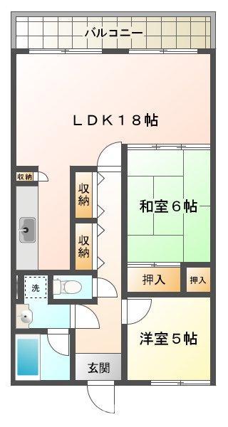 メルヴェーユ桃山台(2LDK/1階)の間取り写真