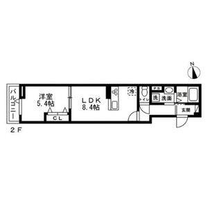 練馬区錦2丁目共同(1LDK/2階)の間取り写真