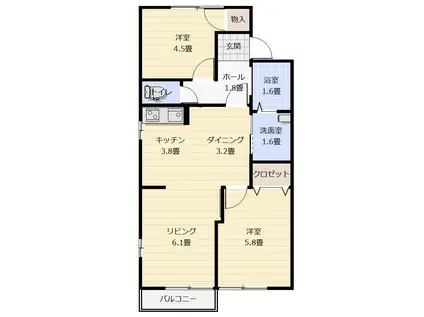 ガーデンハイツセフィラ(2LDK/1階)の間取り写真