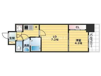 セレニテ本町エコート(1LDK/3階)の間取り写真