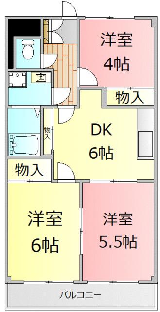 ロイヤルカサブランカ(3DK/3階)の間取り写真