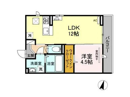 コートテラ 301(1LDK/3階)の間取り写真