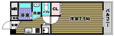 ソフィアコート(1K/2階)の間取り写真