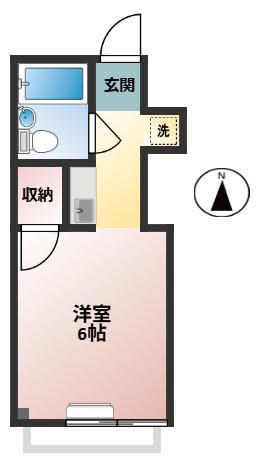 ハイツ鶏鳴(ワンルーム/1階)の間取り写真