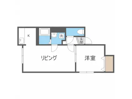 MSカリブース(1LDK/3階)の間取り写真