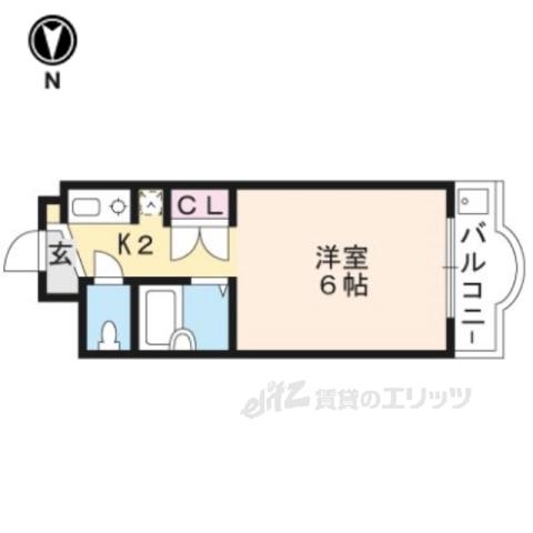 長曽ハイツ2(1K/3階)の間取り写真