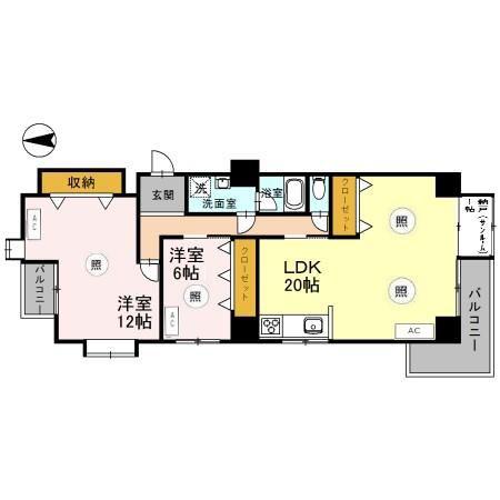 ファミール五反田(2LDK/1階)の間取り写真