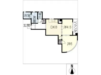 ARTSQUARE(2DK/4階)の間取り写真