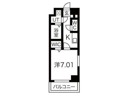 プレイズシード桜山(1K/6階)の間取り写真
