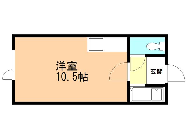 エクセル創和(ワンルーム/2階)の間取り写真