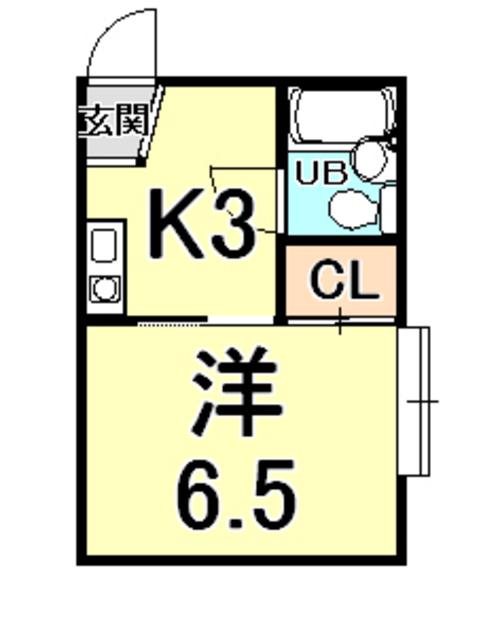 サザンマリーナハイツ(1K/2階)の間取り写真
