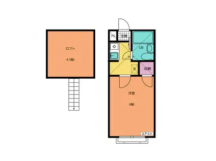 千代ハイツ(1K/2階)の間取り写真
