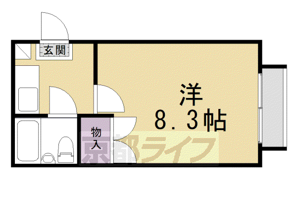ハウス2(1K/2階)の間取り写真