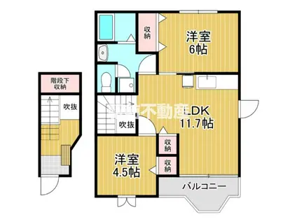 ビューテラスユウI(2LDK/2階)の間取り写真