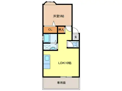 セジュールボード(1LDK/1階)の間取り写真