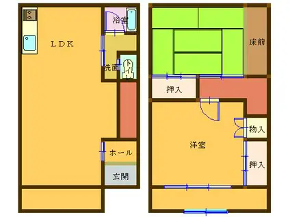 グリーンヒルズ川崎(2LDK/1階)の間取り写真