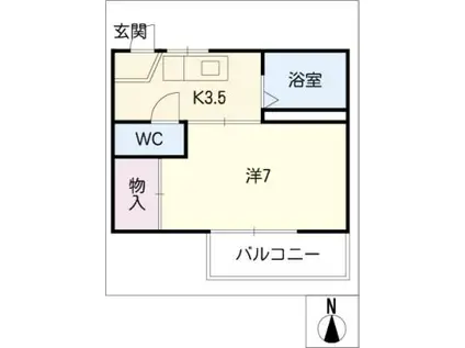 フォーブル旭(1K/2階)の間取り写真