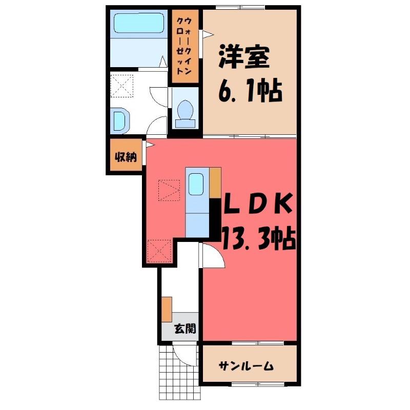ラピエール(1LDK/1階)の間取り写真