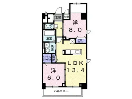 KUNIO(2LDK/5階)の間取り写真