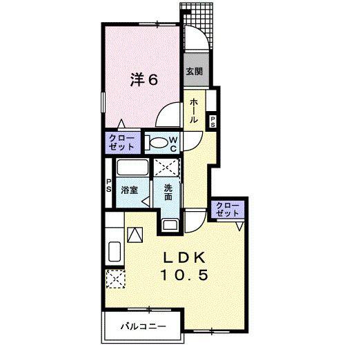 ハウスフィデール(1LDK/1階)の間取り写真