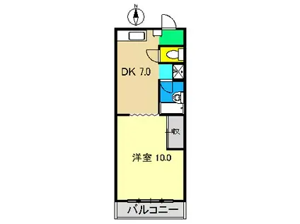 ロイヤルガーデンI(1DK/6階)の間取り写真