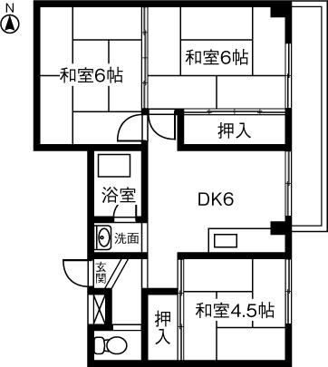 ハイツ吉田(3DK/3階)の間取り写真