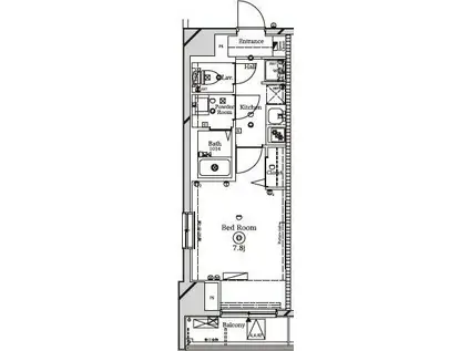 ラフィスタ大師前イースト(1K/8階)の間取り写真