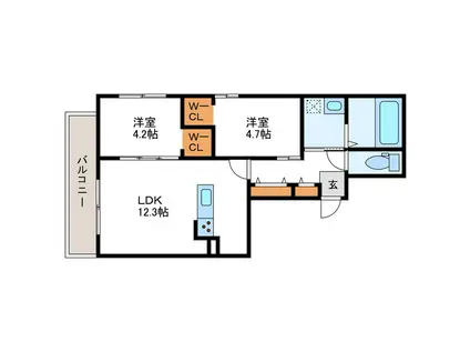 DOMINION N27 ドミニオンN27(2LDK/2階)の間取り写真