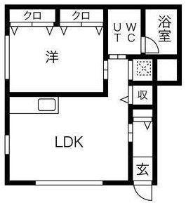 カーサ その(1LDK/1階)の間取り写真