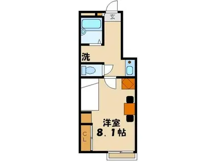 レオパレスYANAGIII(1K/1階)の間取り写真