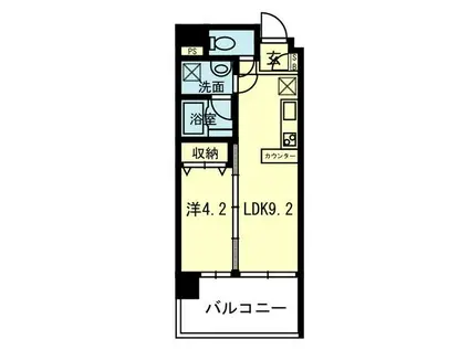 KOHEN NO.3ビル(1LDK/1階)の間取り写真