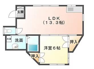 バグースDJ(1LDK/2階)の間取り写真