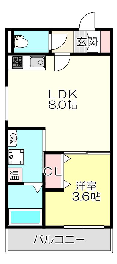 D PORTA ALEGRIA(1LDK/3階)の間取り写真
