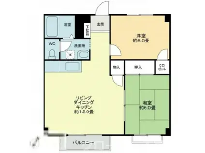 フォブール八幡(2LDK/2階)の間取り写真